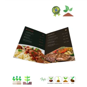 Papel semente cardápio 958