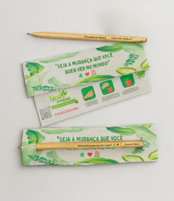Lápis-semente ecológico personalizado da Specologia em embalagem sustentável